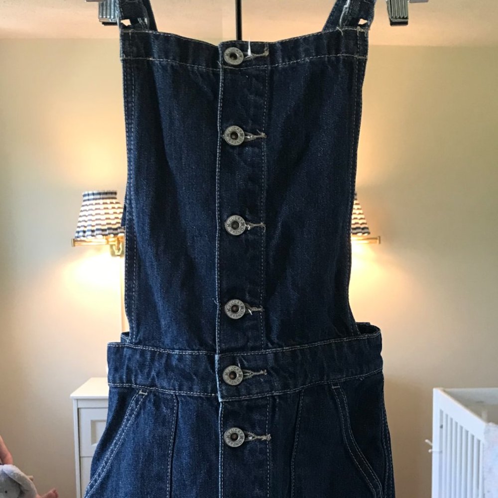 Lucky Brand Denim Button-Front Cross-Back Jumper